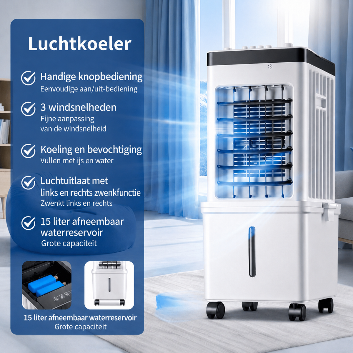 3-in-1 Air Conditioner – Fan & Cooling in One