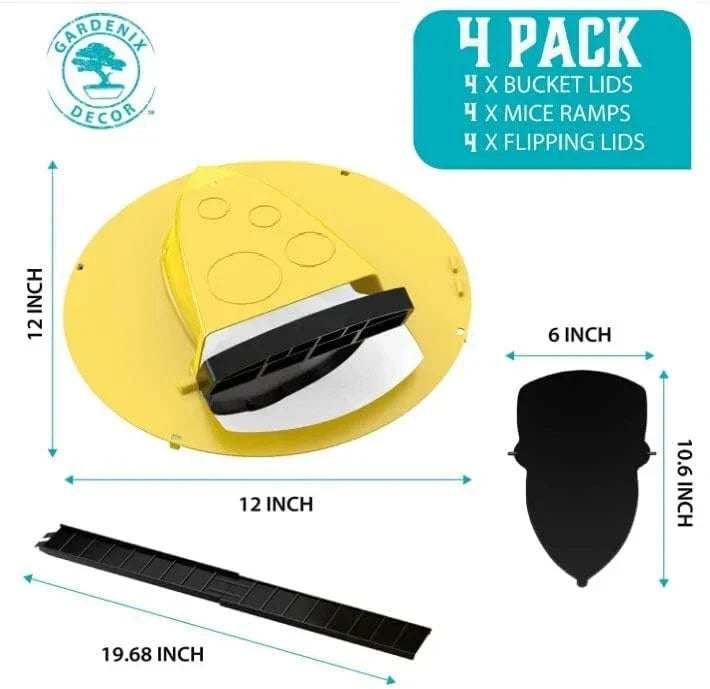 4-Pack Bucket Lid Mouse Traps