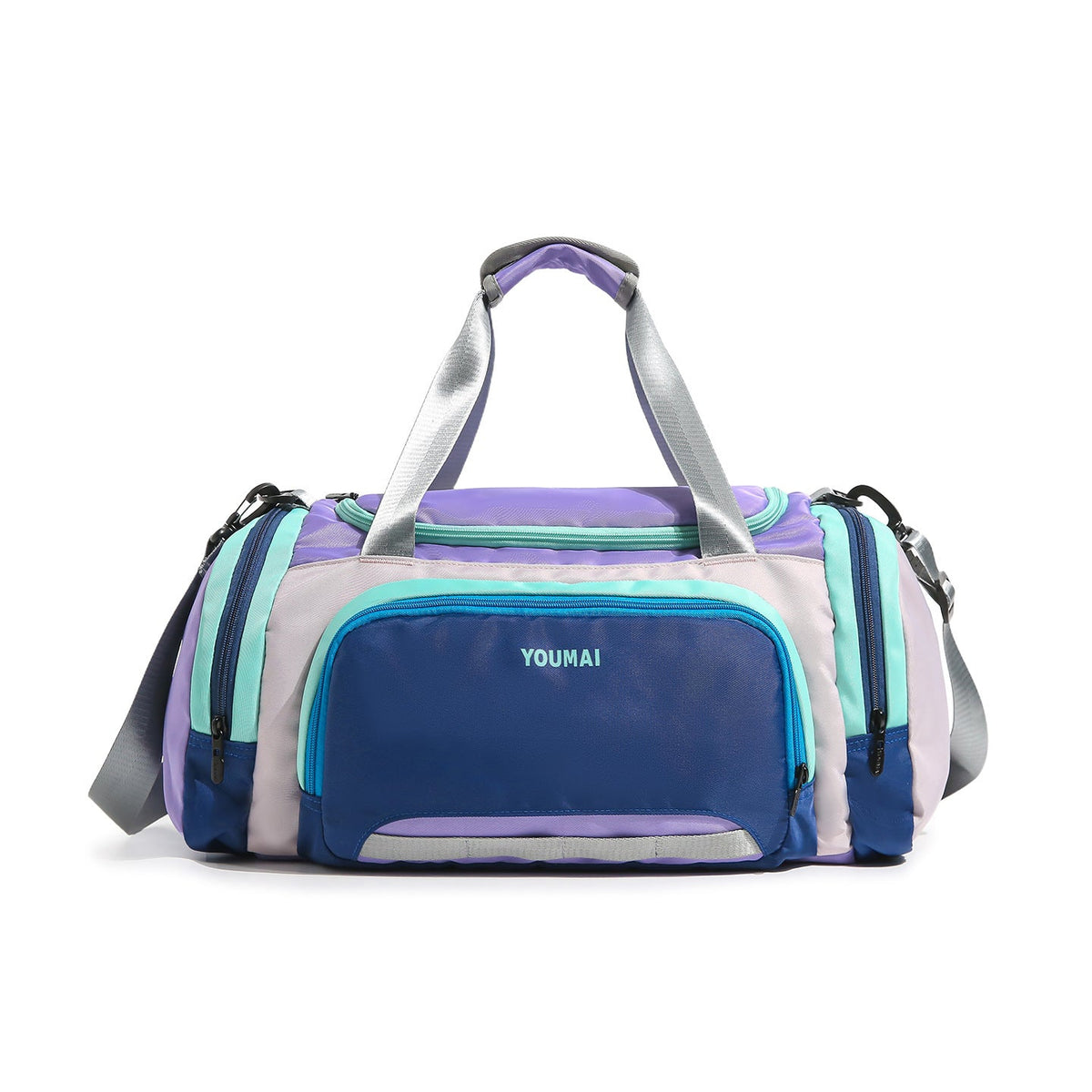 Colorful Multi-Compartment Sports Duffel Bag