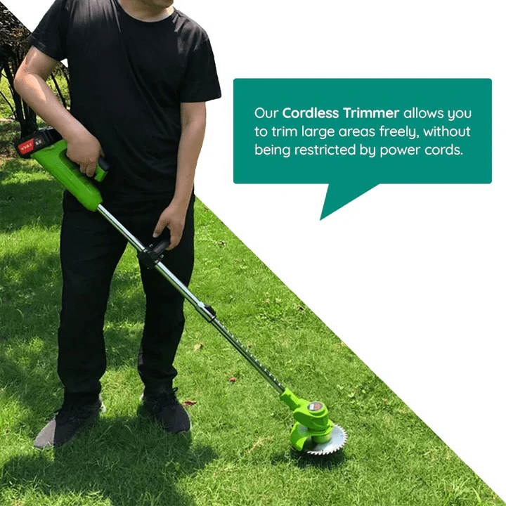 Cordless Electric Grass Trimmer - Battery-Operated for Homeowners