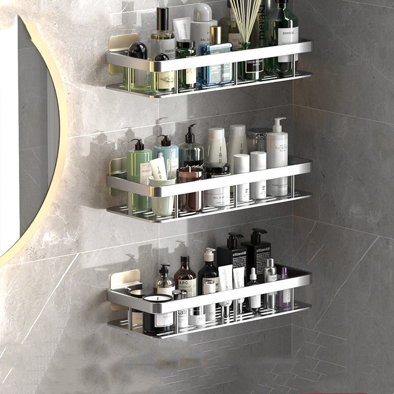 Drill-Free Bathroom Shelves