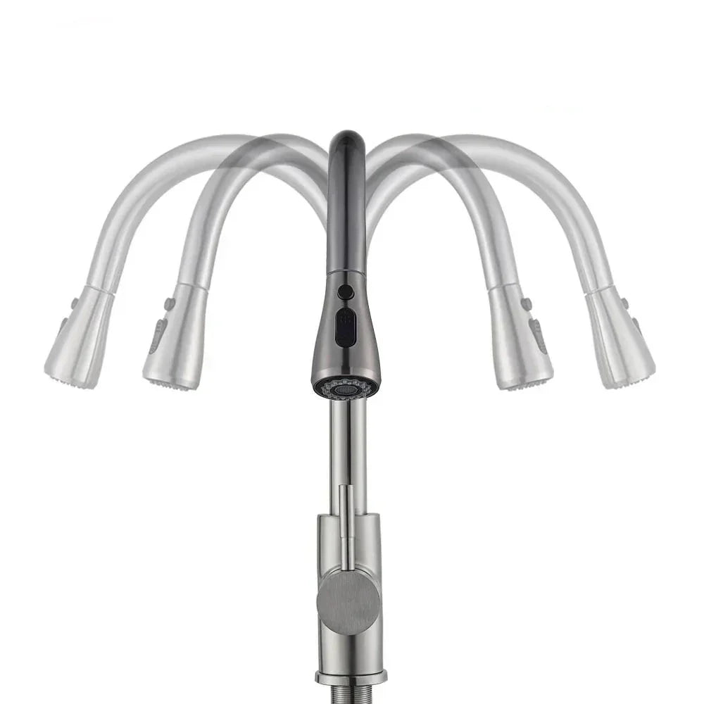 Flexible Kitchen Tap with Nickel Finish