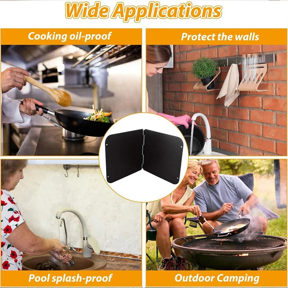 Foldable 2-Sided Stainless Steel Grease Splatter Guard