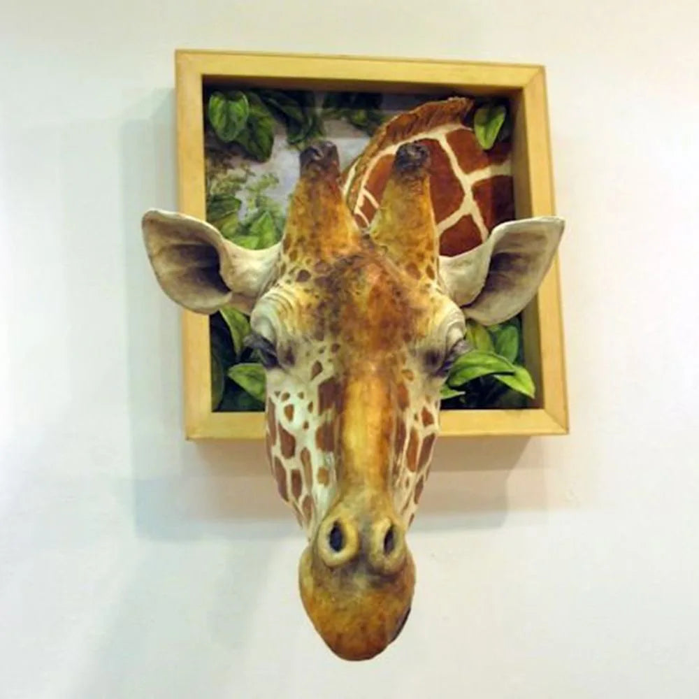 Giraffe Head Wall Decor - 3D Sculpture - Life-Size Decoration