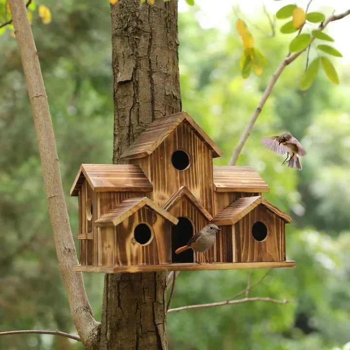 Handmade 6-Hole Birdhouse