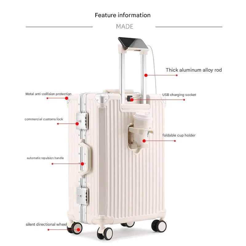 Hard Shell Suitcase with Aluminium Frame - Lightweight, Durable & TSA Approved Luggage