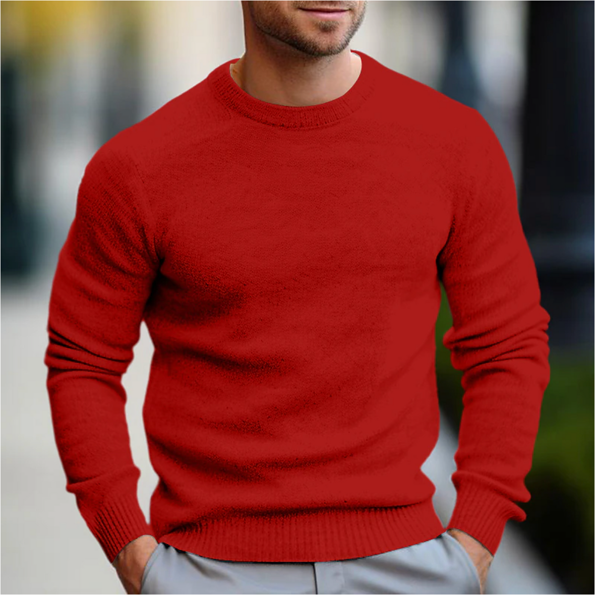 Men's Long-Sleeve Crew Neck Sweater