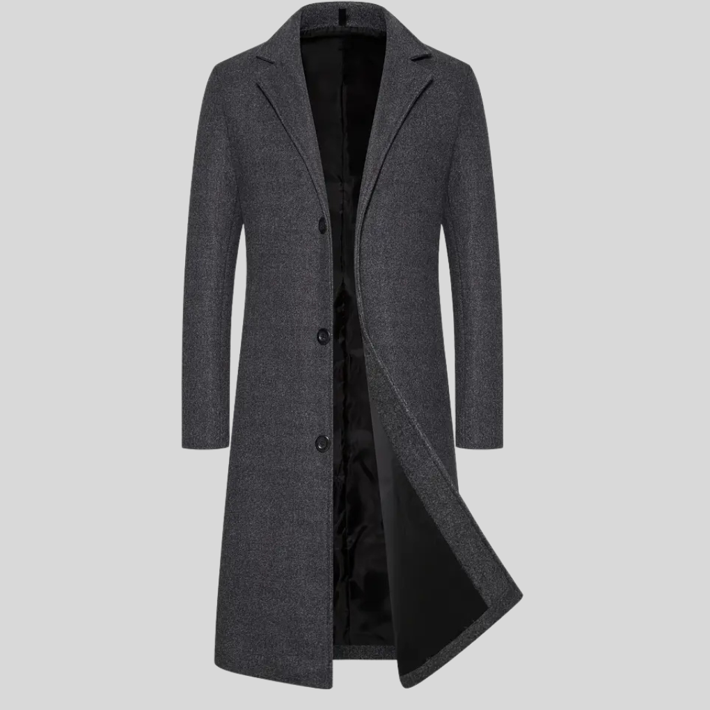 Men's Long Winter Coat – Elegant Classic Style