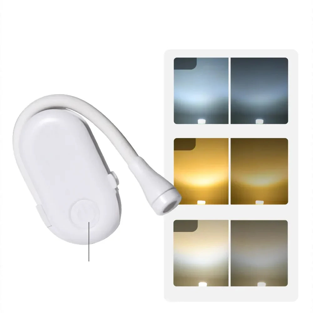 Mini Book Light - Portable Dimmable USB Clip-On Lamp