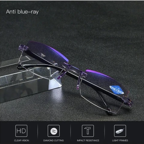 Rimless Ultralight Progressive Glasses for Sharp Near and Distance Vision