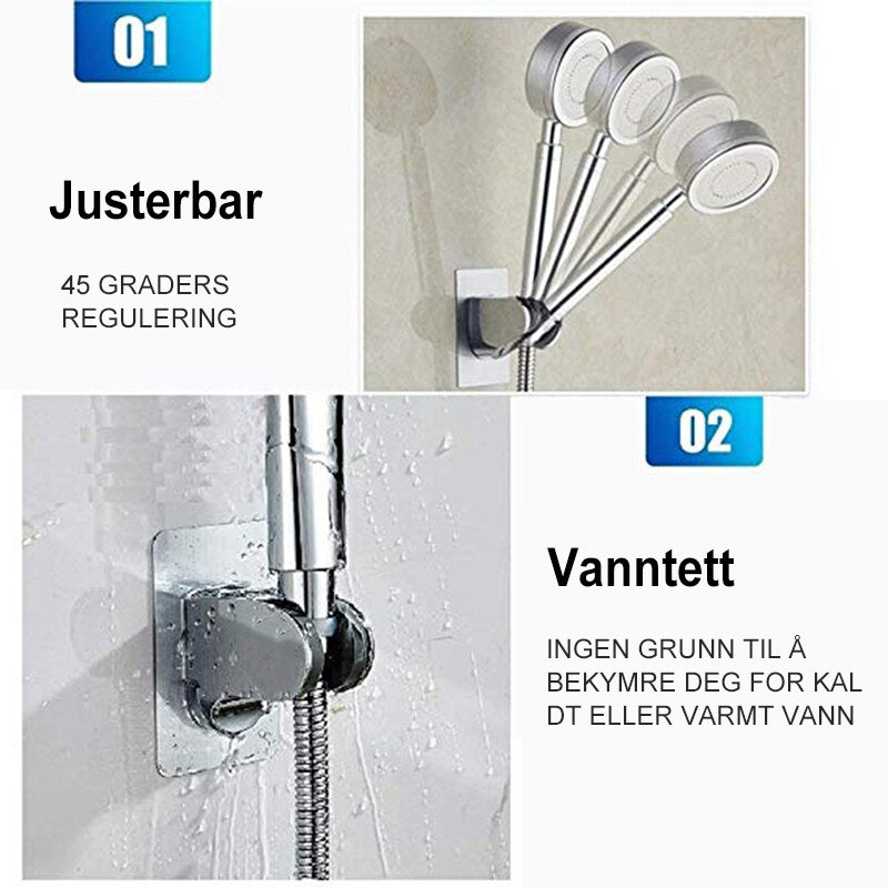 Self-Adhesive Adjustable Shower Head Holder | Easy Installation
