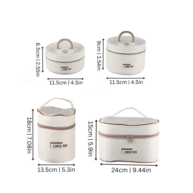 Stackable Stainless Steel Lunch Box Set - Leakproof & Keeps Meals Warm