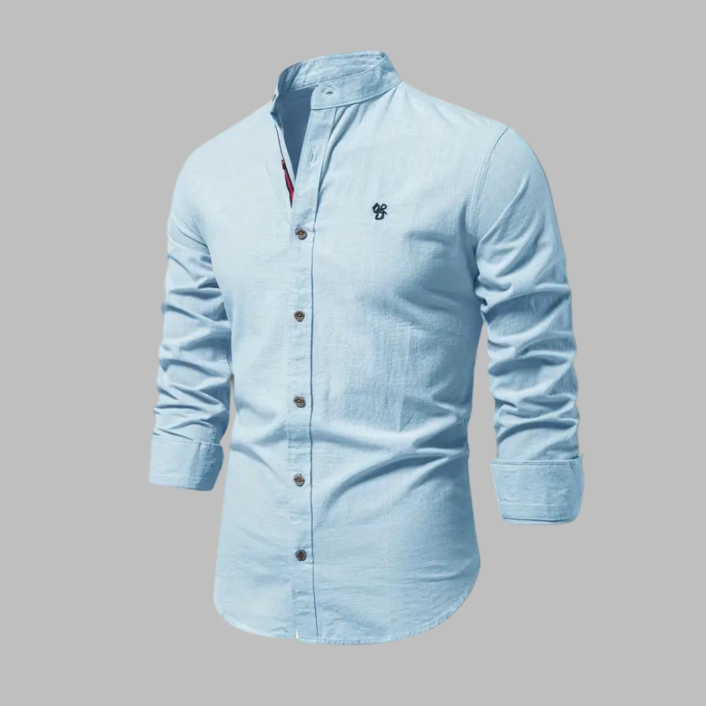 Trendy Men's Long-Sleeve Polo Shirt