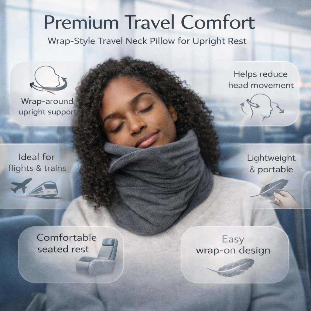 Unisex Travel Pillow for Upright Neck Support