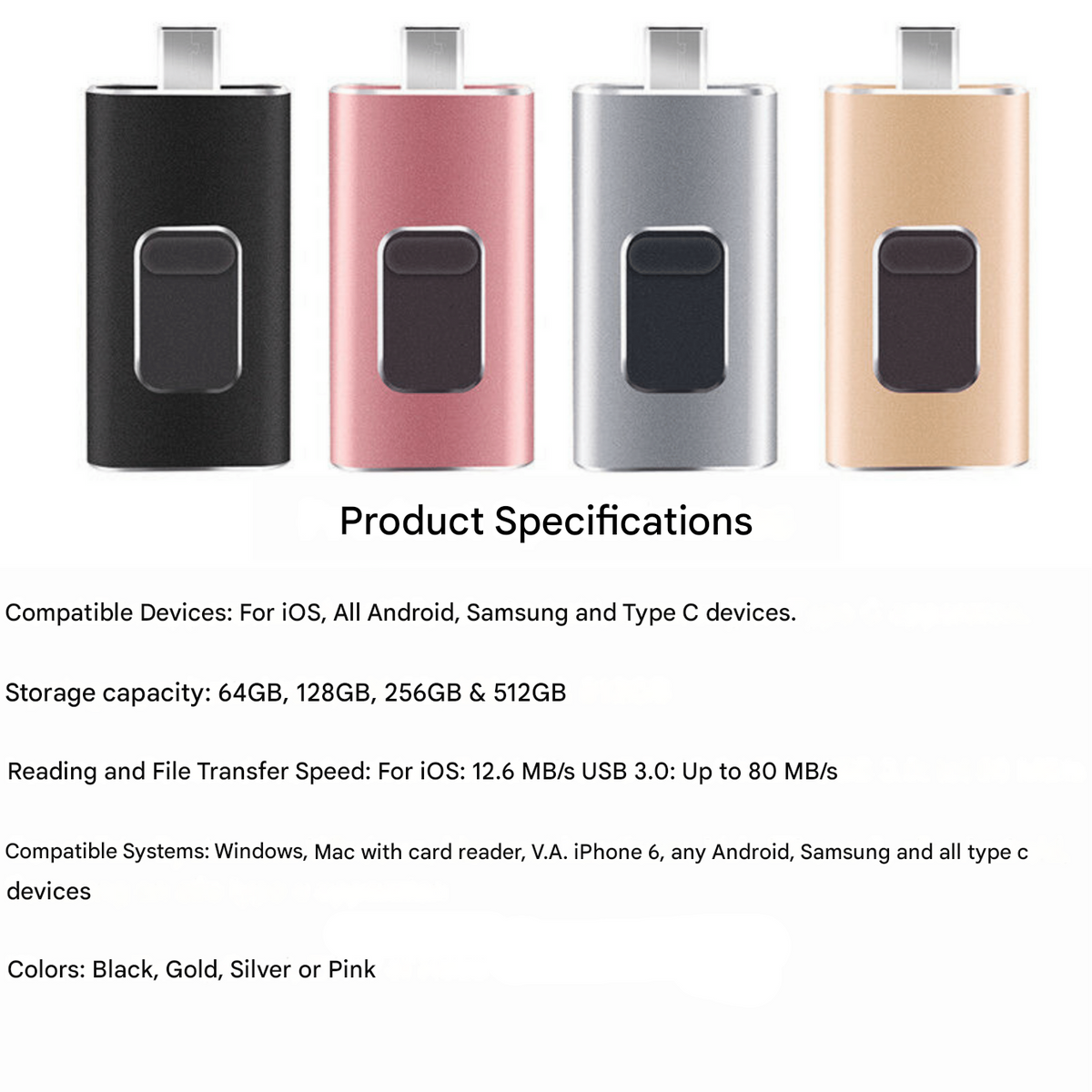 Universal 4-in-1 USB Flash Drive for Any Device