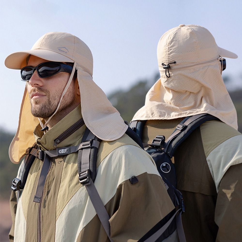 UV-Protective Trucker Cap with Neck Flap for Outdoor Adventures