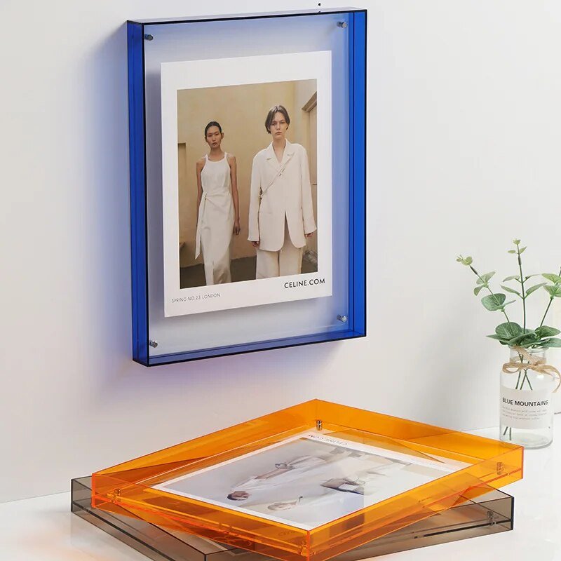 Vibrant Acrylic Display Frame – Contemporary Colorful Photo Holder