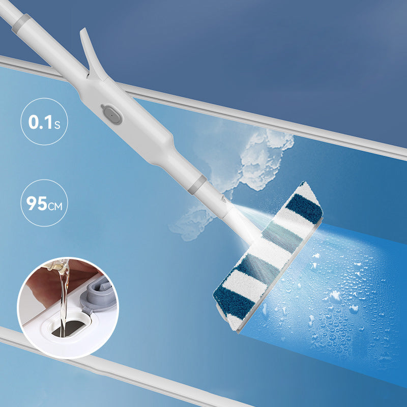 Window Cleaning Tool with Spray and Telescopic Pole