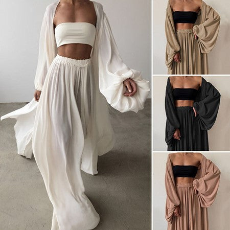 Women's 3-Piece Summer Set: Blazer, Trousers & Top