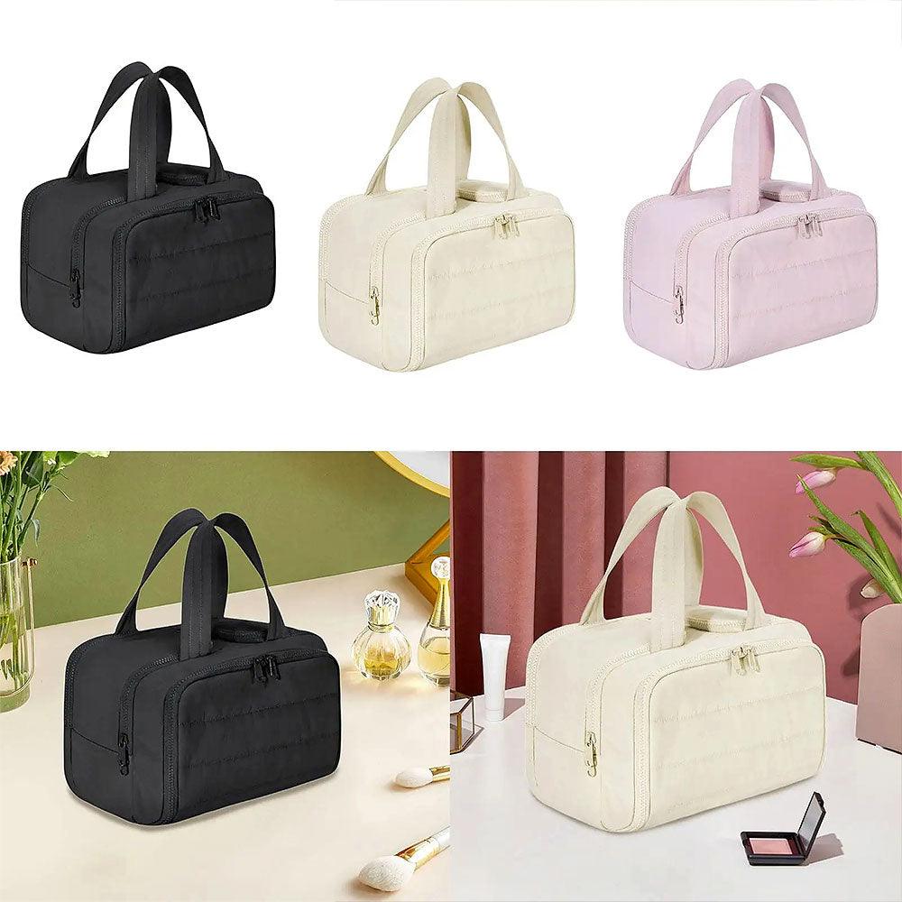 Women's 4-in-1 Puffy Toiletry Bag – Large Travel Makeup and Skincare Organizer