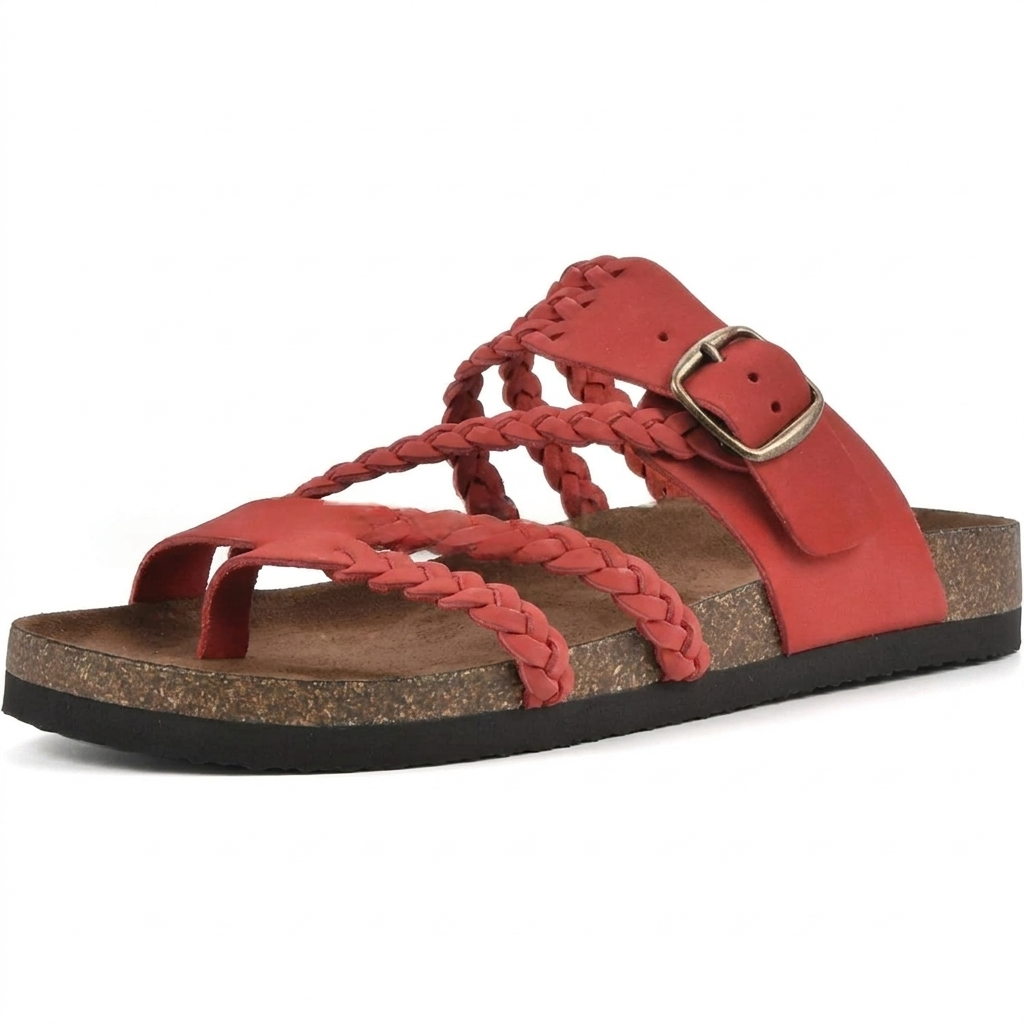 Women's Elegant European-Style Flat Sandals with Braided Straps