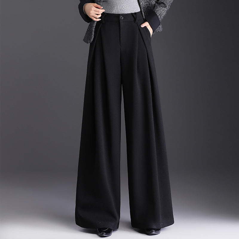 Women's High-Waisted Pleated Wide-Leg Pants