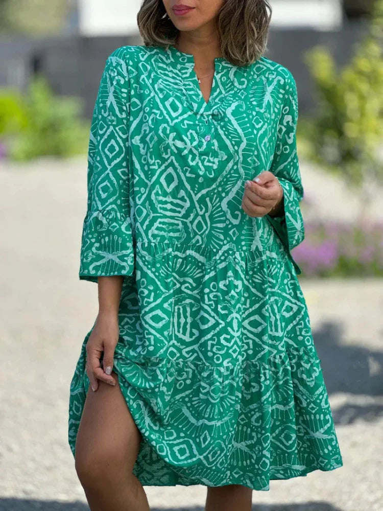 Women's Tiered Printed Midi Dress