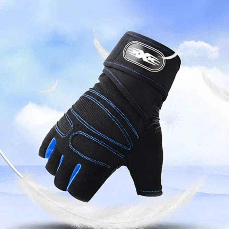 Workout Gloves with Shock-Absorbing Padding and Wrist Support
