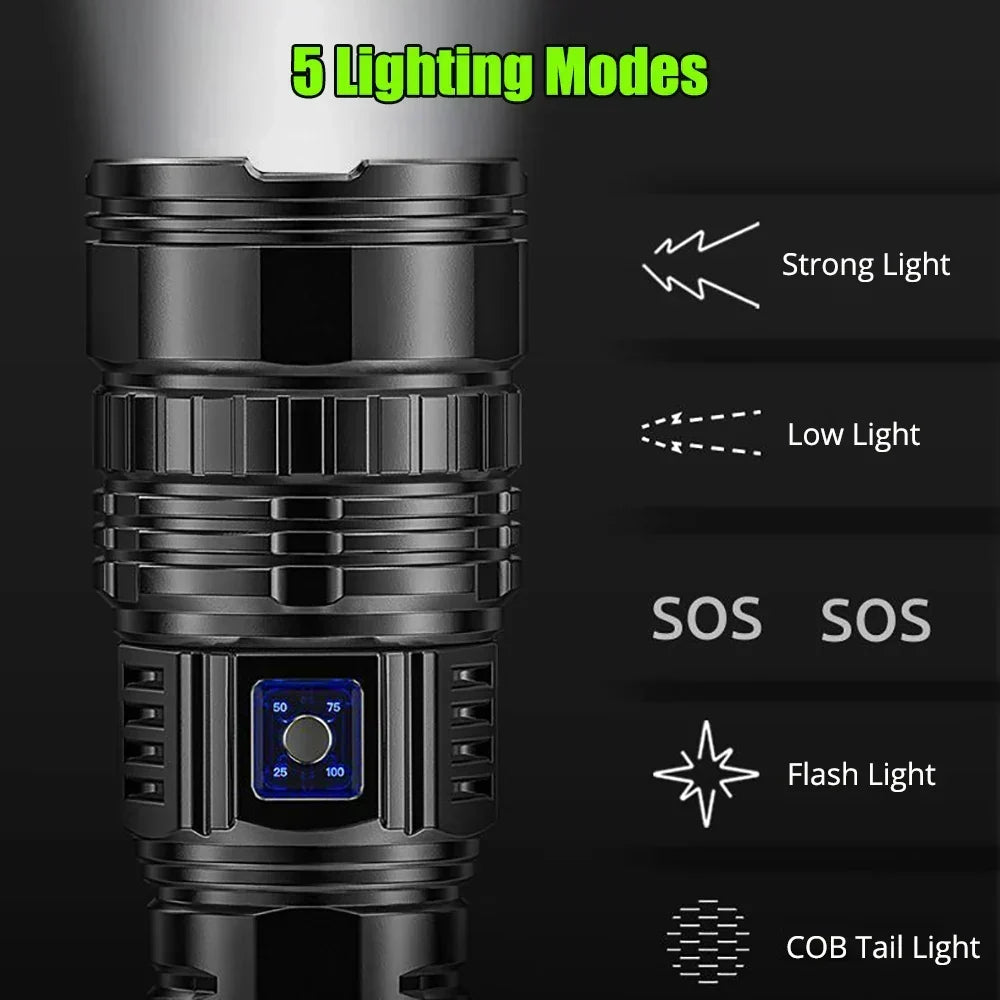 10,000-Lumen Rechargeable LED Flashlight