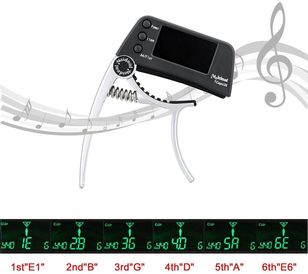2-in-1 Guitar Capo and Tuner with LCD Screen