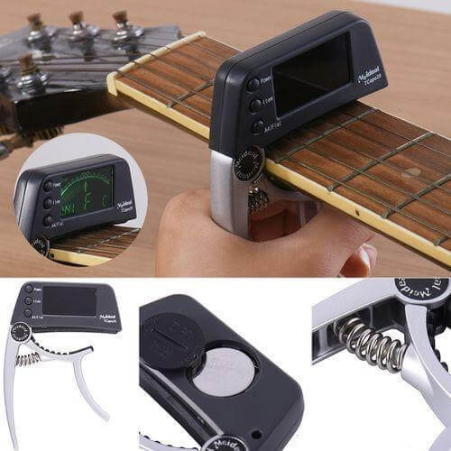 2-in-1 Guitar Capo and Tuner with LCD Screen