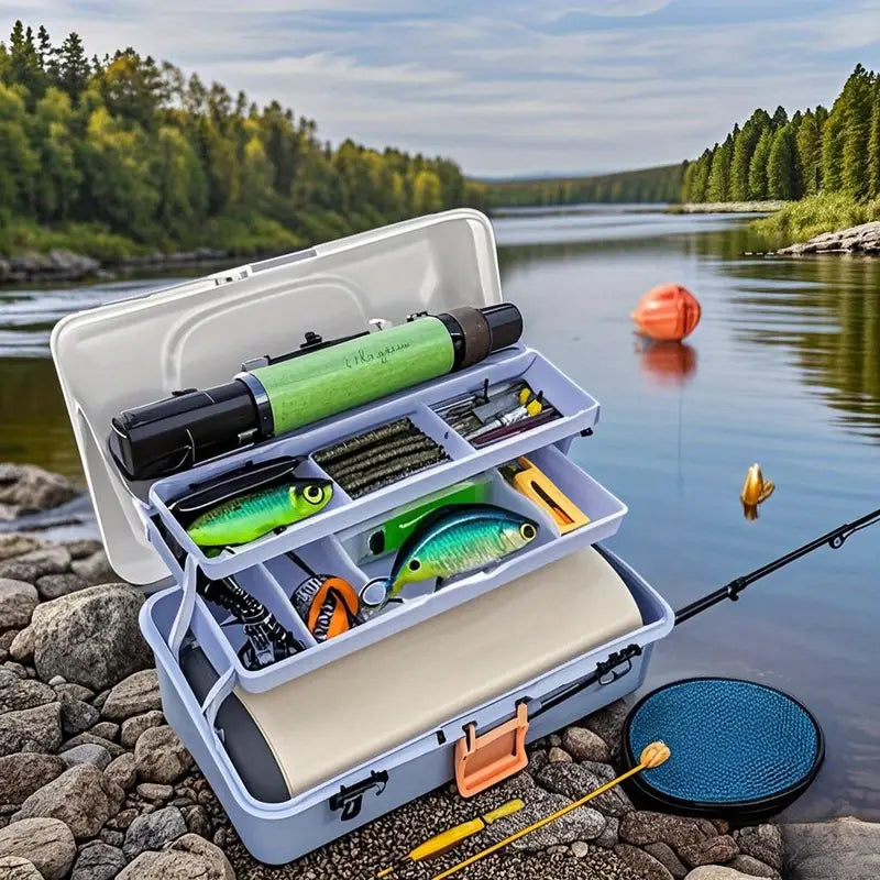 3-Tray Tackle Box with Latch