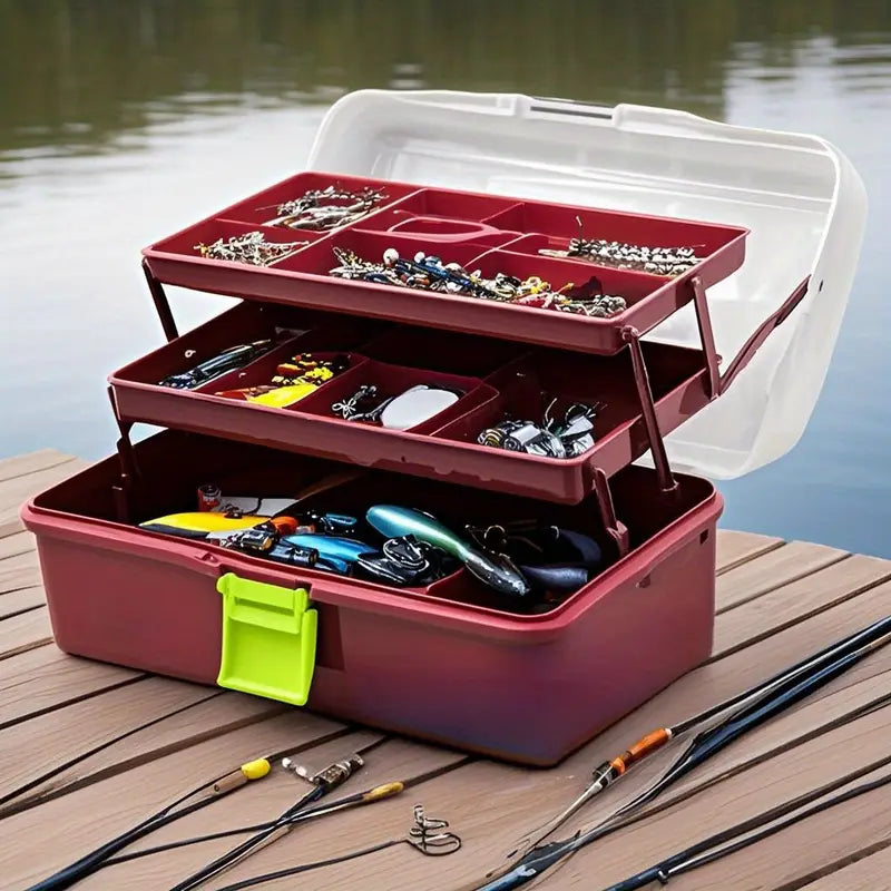 3-Tray Tackle Box with Latch