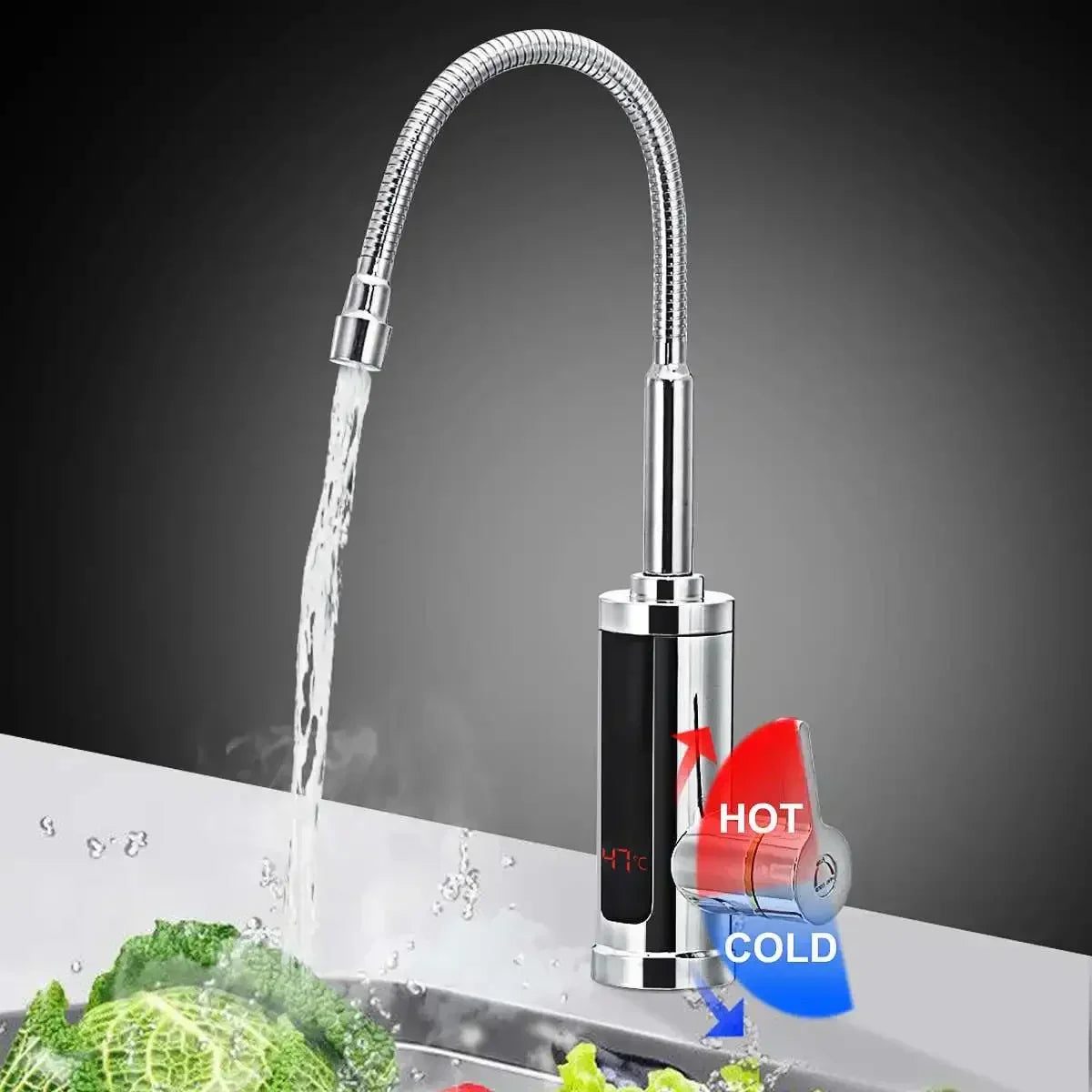 3000W Electric Instant Hot Water Kitchen Faucet Tap