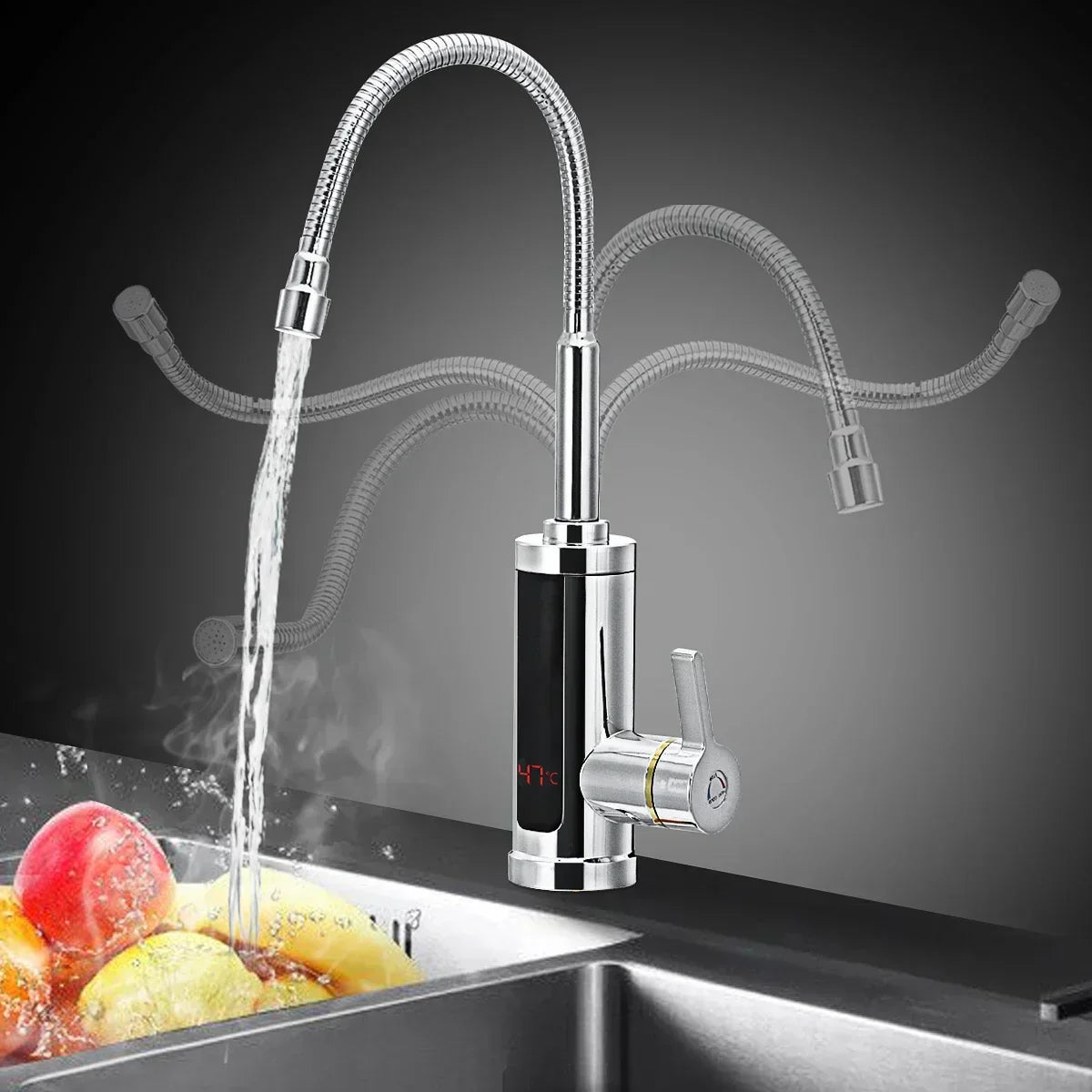 3000W Electric Instant Hot Water Kitchen Faucet Tap