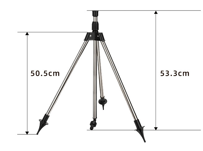 360° Adjustable Garden Sprinkler on Tripod – Stainless Steel Height-Adjustable Lawn Irrigation System