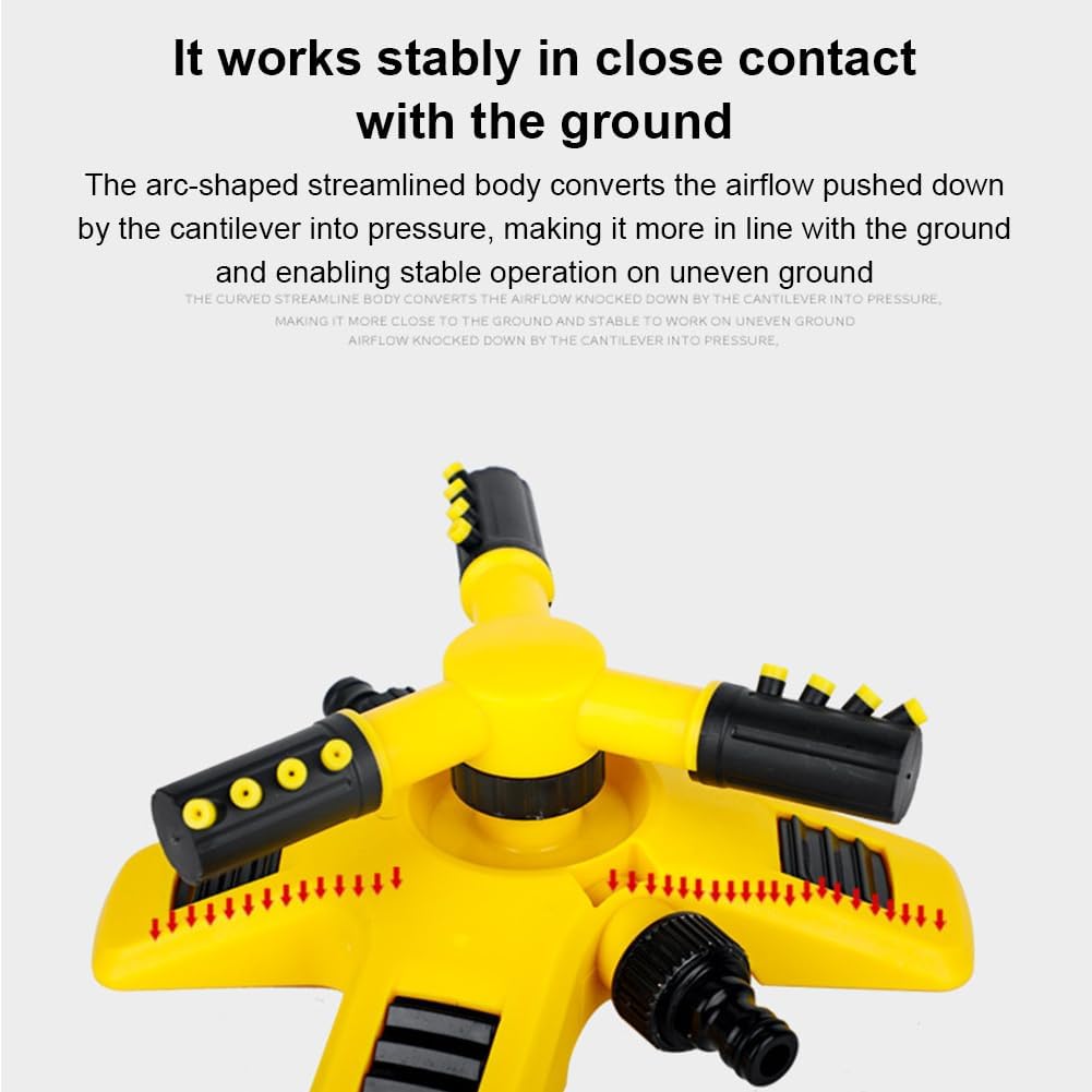 360° Rotating Lawn Sprinkler with Multi-Angle Adjustable Nozzles for Even Watering in Large Gardens