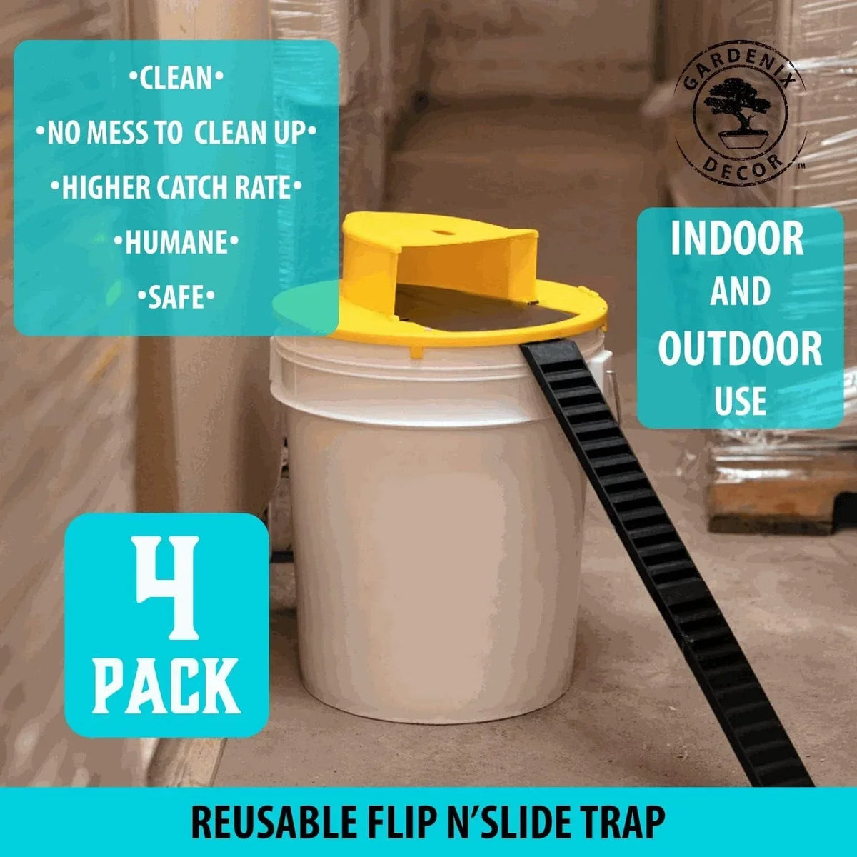 4-Pack Bucket Lid Mouse Traps