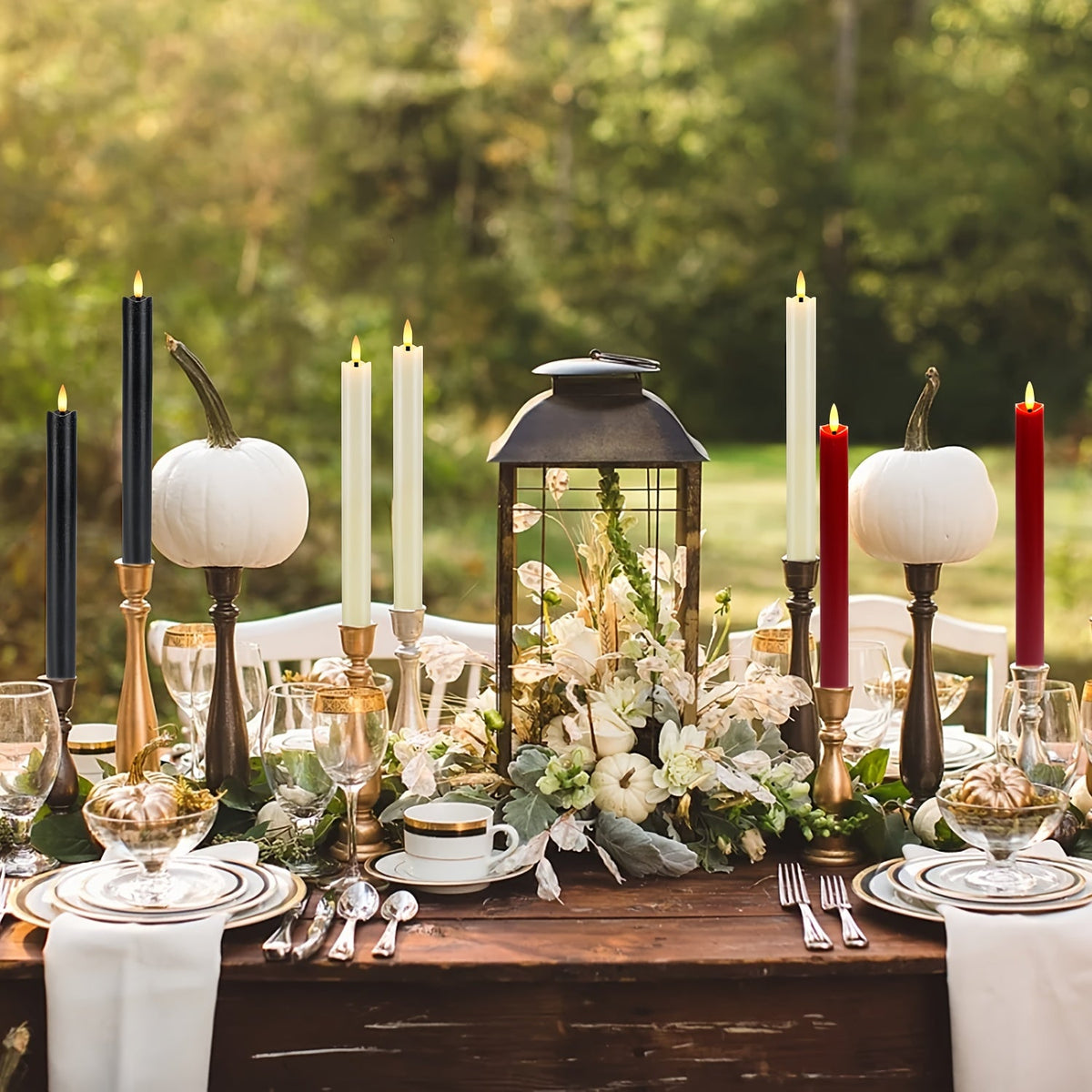 6-Pack Real Wax Flameless Taper Candles with Remote Control - Ivory White LED Candles for Table and Wedding Decoration