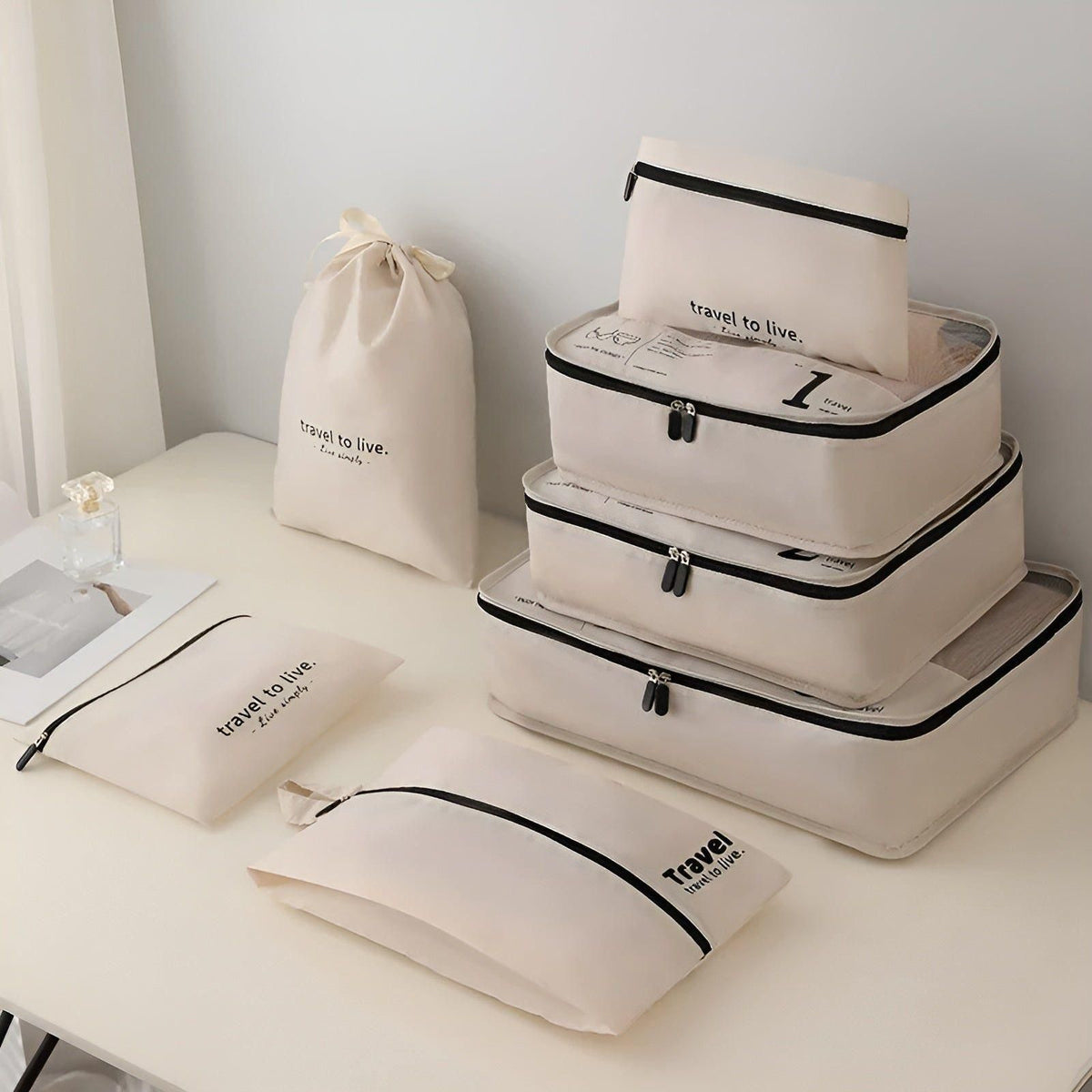 7-Piece Travel Packing Cube Set – Lightweight Compression Luggage Organizer Bags