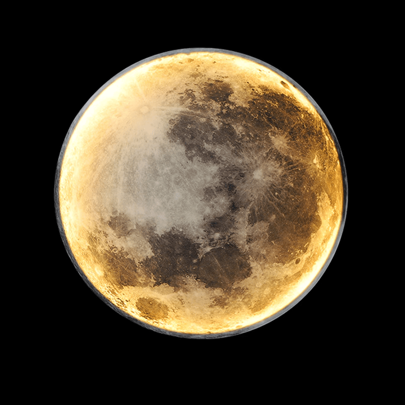 Adjustable Moon Wall Light with LED Ambience