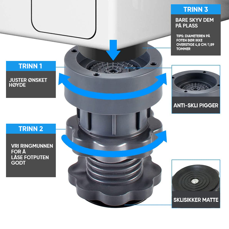 Adjustable Washing Machine Feet - Noise-Reducing & Durable