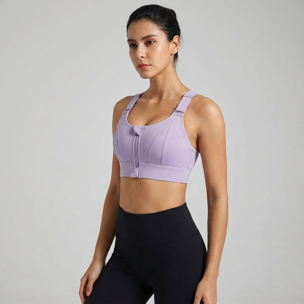 Adjustable Zip-Front Sports Bra