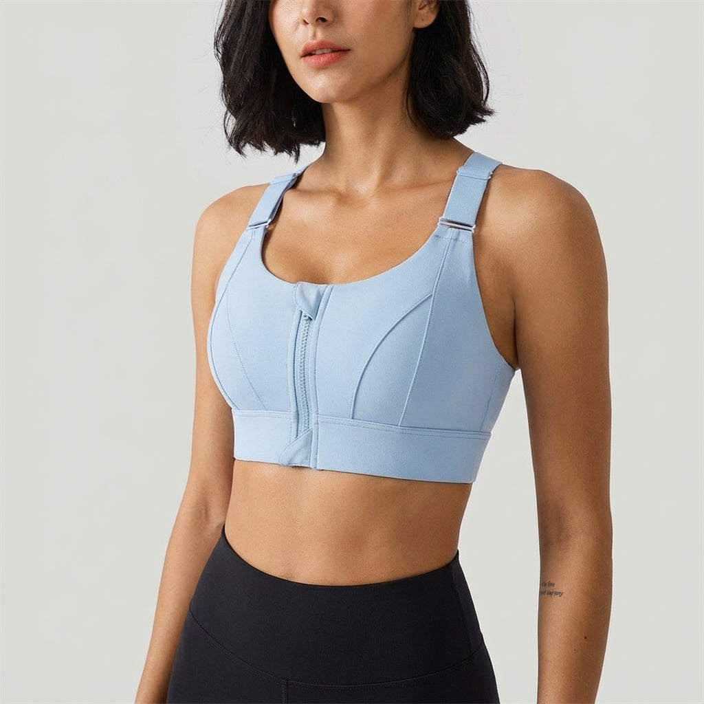 Adjustable Zip-Front Sports Bra