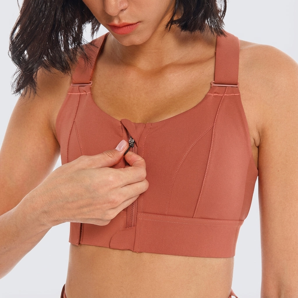 Adjustable Zip-Front Sports Bra
