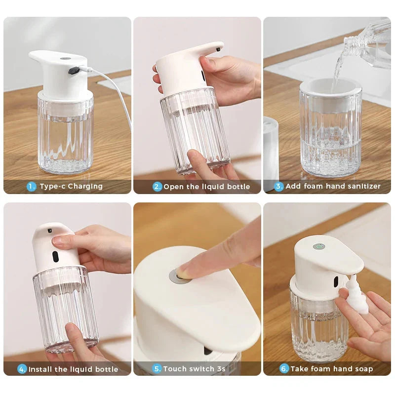Automatic Soap Dispenser with Touchless Sensor - Rechargeable and Refillable