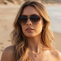 Aviator Sunglasses with UV400 Protective Mirrored Lenses and Lightweight Frame