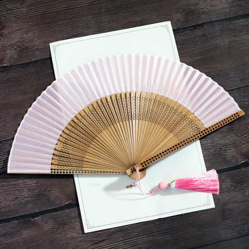 Bamboo Satin Hand Fan