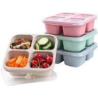 Bento-Style 4-Compartment Meal Prep Boxes (4-Pack)