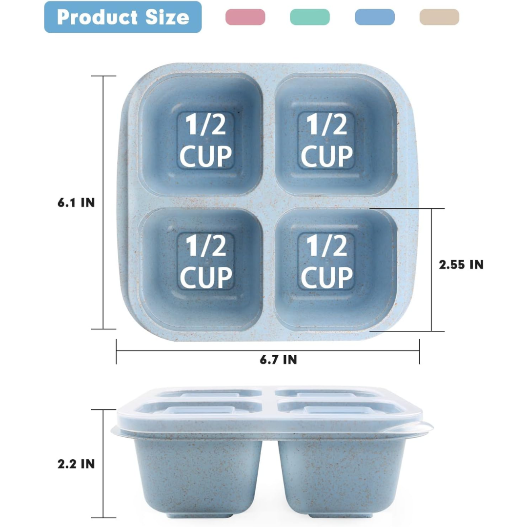 Bento-Style 4-Compartment Meal Prep Boxes (4-Pack)